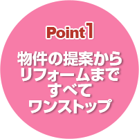 Point1 物件の提案からリフォームまですべてワンストップ